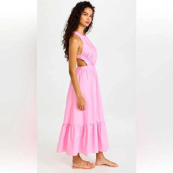 (SOLD) BARBIE PINK💕 NWT English Factory sleeveless + cut out #Maxi dress | Sz S - Picture 3 of 8
